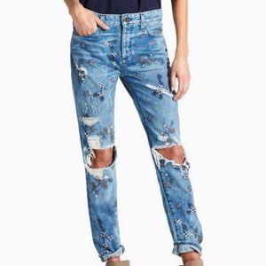 Lucky brand embroidered jeans